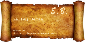 Sallay Becse névjegykártya